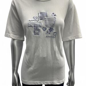 vintage white patchwork shirt